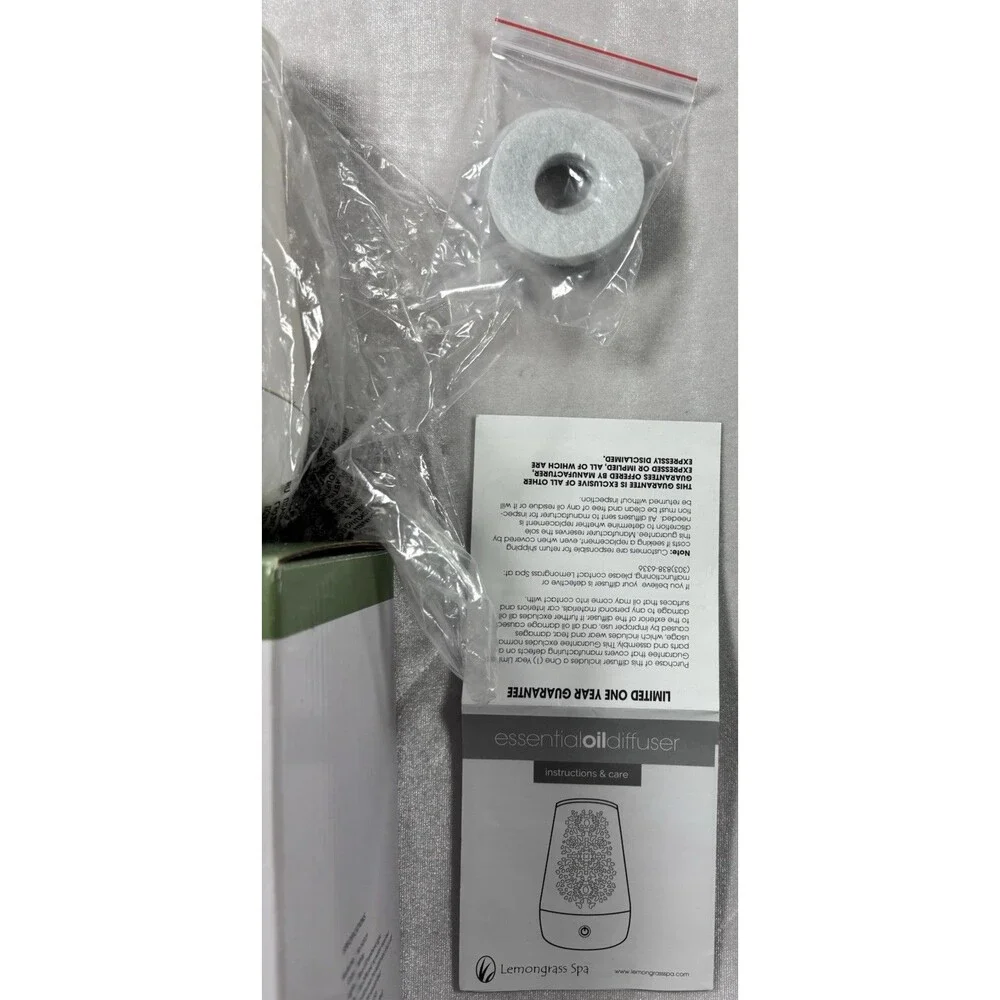 Lemongrass Spa Essential Oil Diffuser White USB Portable Fan Diffuser New